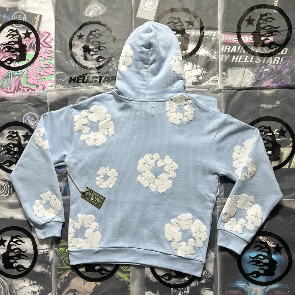 Denim Tears The Cotton Wreath Hoodie ‘Blue’ - Picture 5 of 7